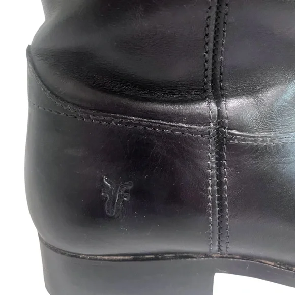Frye Melissa Button Tall Black Leather Riding Boots Classic Fall Staple - Picture 5 of 16